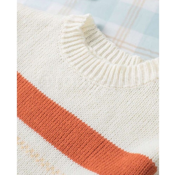 Color Block Stripe Sweater Pullover Multicolor Long Sleeve - Picture 6 of 8